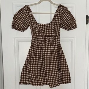 Show Me Your MuMu Brown Checkered Dress